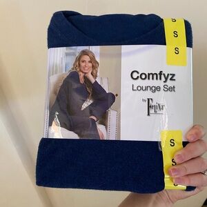 COMFYZ WOMENS LOUNGE SET BY FELINA NWT SIZE SMALL BLUE PAJAMAS